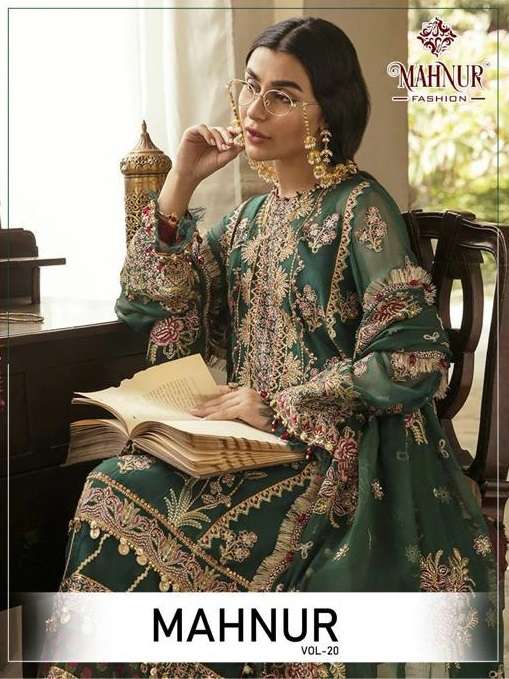 MAHNUR VOL-20 BY MAHNUR FASHION 20001 TO 20003 SERIES GEORGETTE WORK PAKISTANI DRESSES