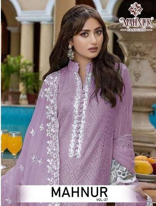 MAHNUR VOL-27 BY MAHNUR FASHION 27001 TO 27004 SERIES GEORGETTE WORK PAKISTANI DRESSES