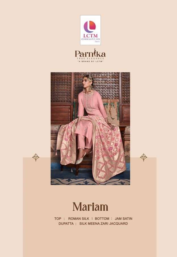 MARIAM BY PARNIKA 1001 TO 1006 SERIES ROMAN SILK HEAVY WORK DRESSES