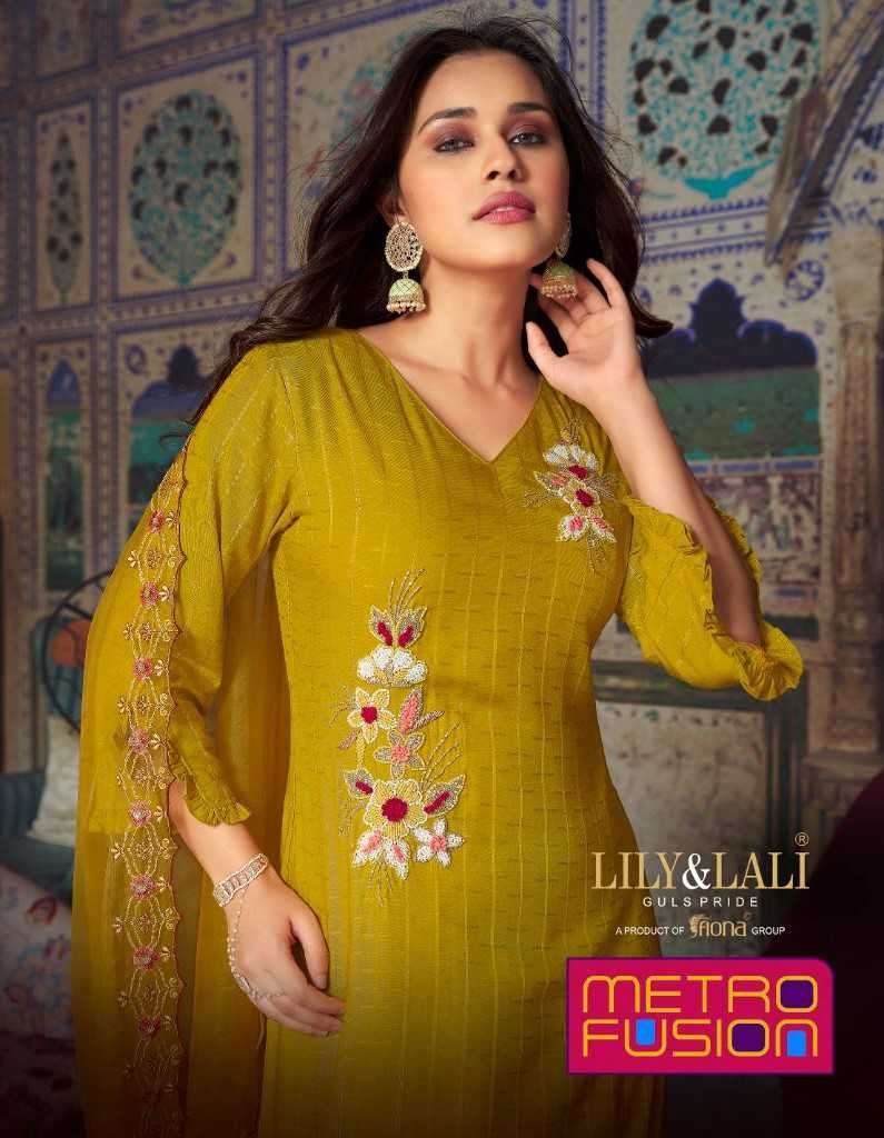 METRO FUSION BY LILY & LALI 12501 TO 12506 SERIES VISCOSE EMBROIDERY READYMADE DRESSES