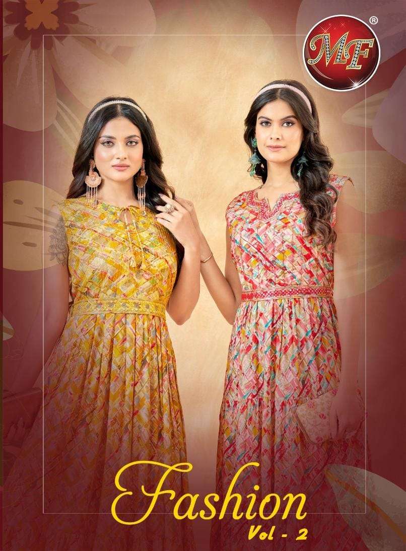 MF FASHION VOL-2 BY AQSAWHOLESALE HEAVY RAYON FOIL PRINT KURTIS