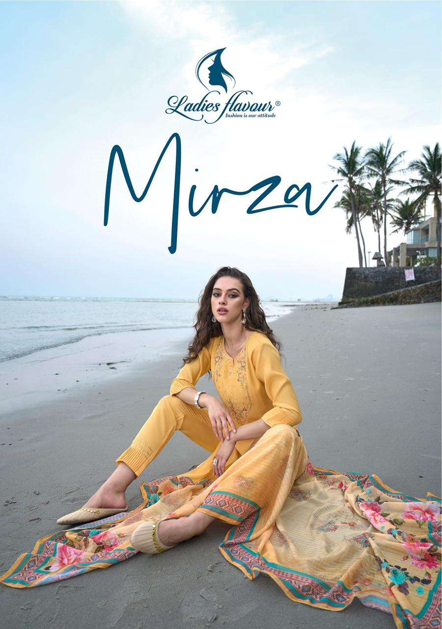 MIRZA BY LADIES FLAVOUR 1001 TO 1006 CHANDERI MODAL EMBROIDERY READYMADE DRESSES