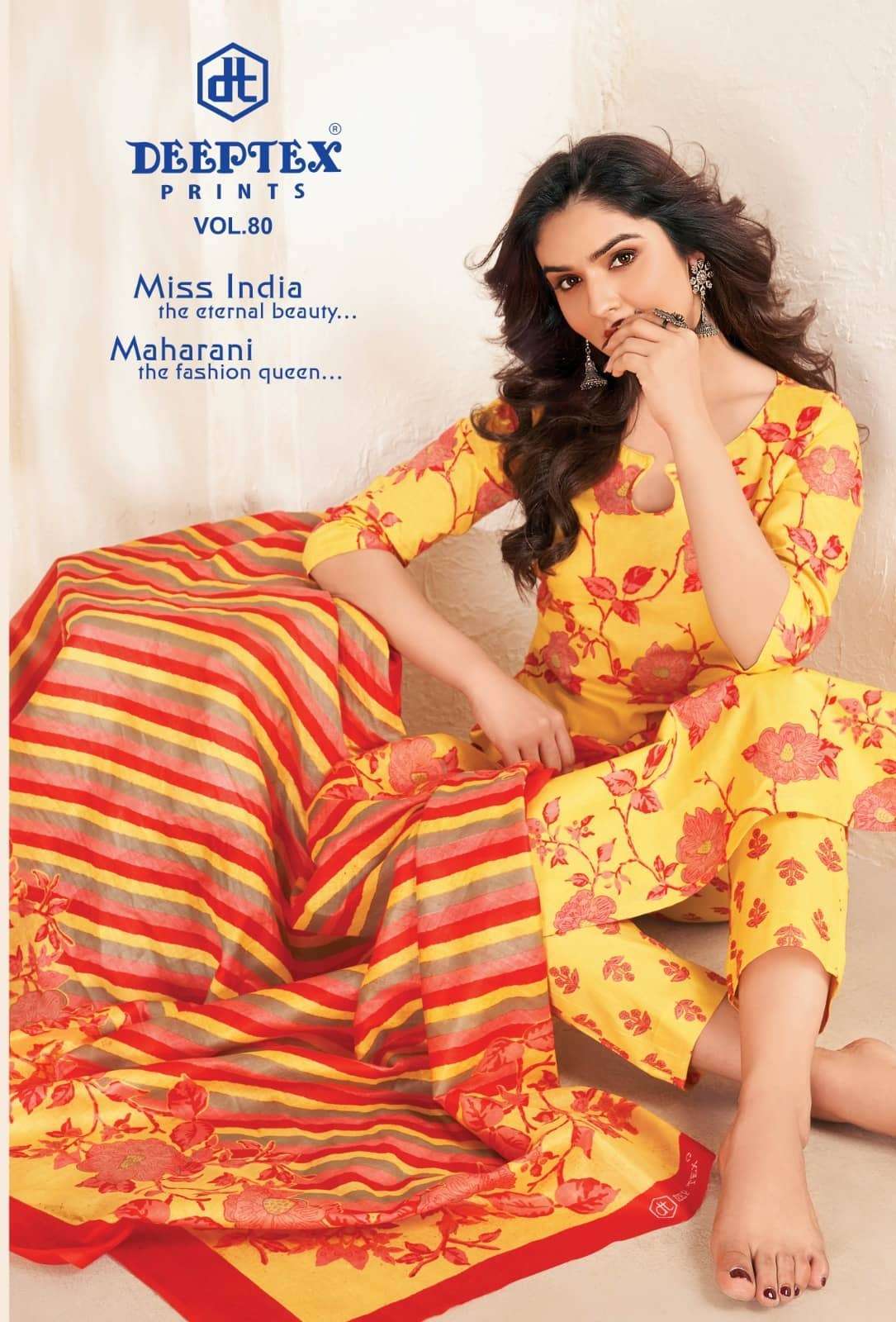 MISS INDIA VOL-80 BY DEEPTEX 8001 TO 8026 SERIES COTTON PRINT DRESSES