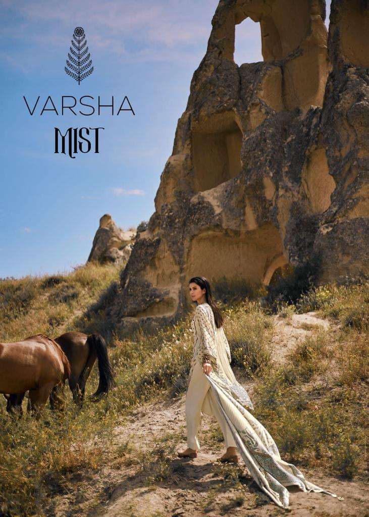 MIST BY VARSHA 01 TO 04 SERIES VISCOSE MUSLIN PRINT EMBROIDERY WORK DRESSES