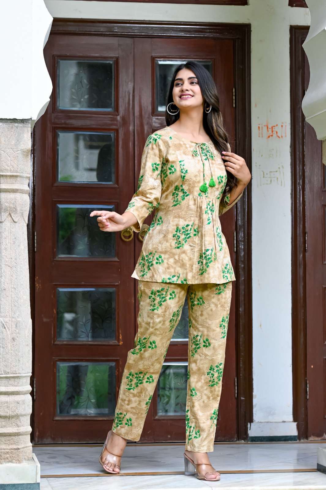 MS-1106 BY AQSAWHOLESALE MUSLIN PRINT WORK CO-ORD SET