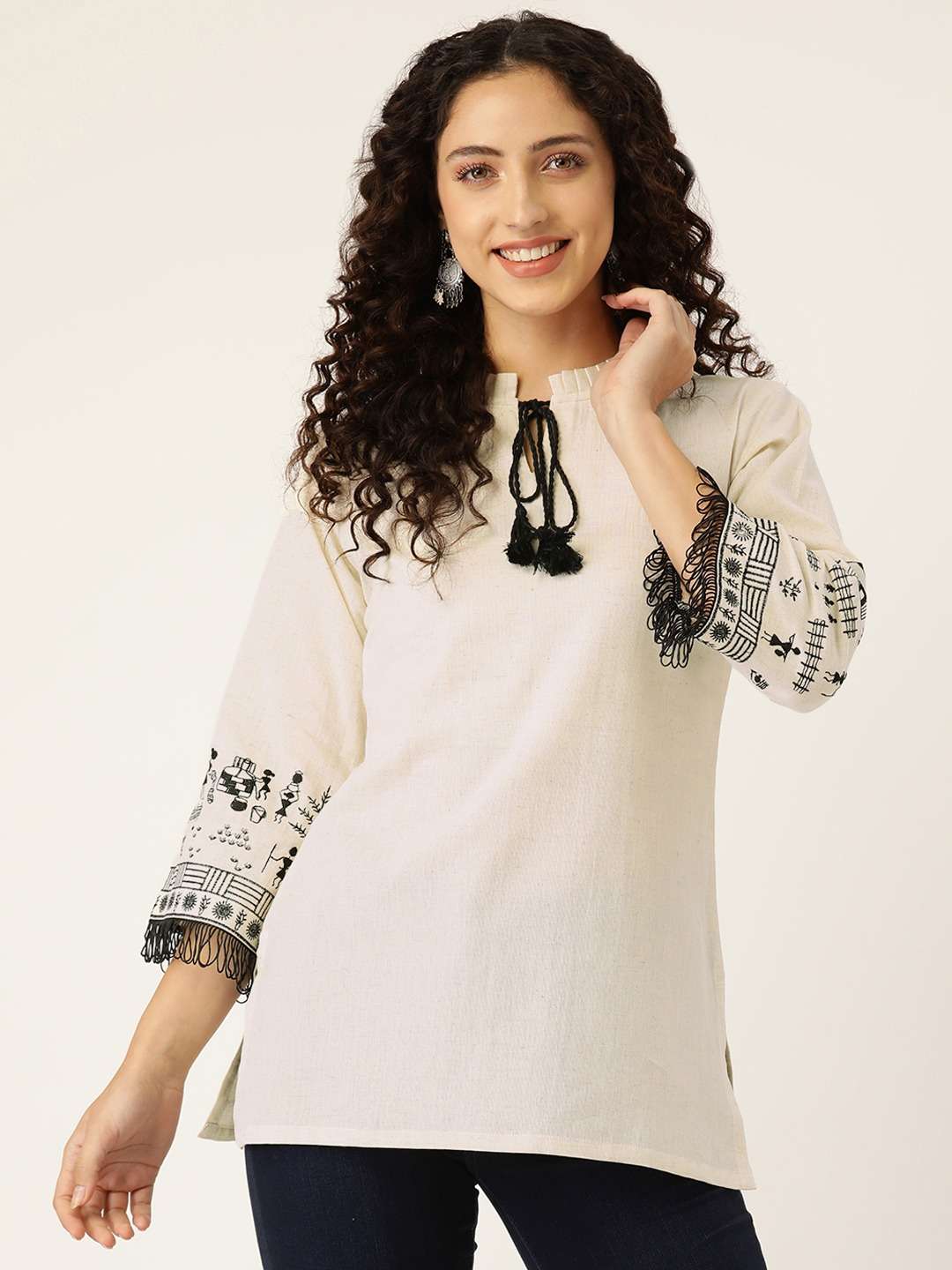 MS-1113 BY AQSAWHOLESALE COTTON FLEX EMBROIDERY TOP