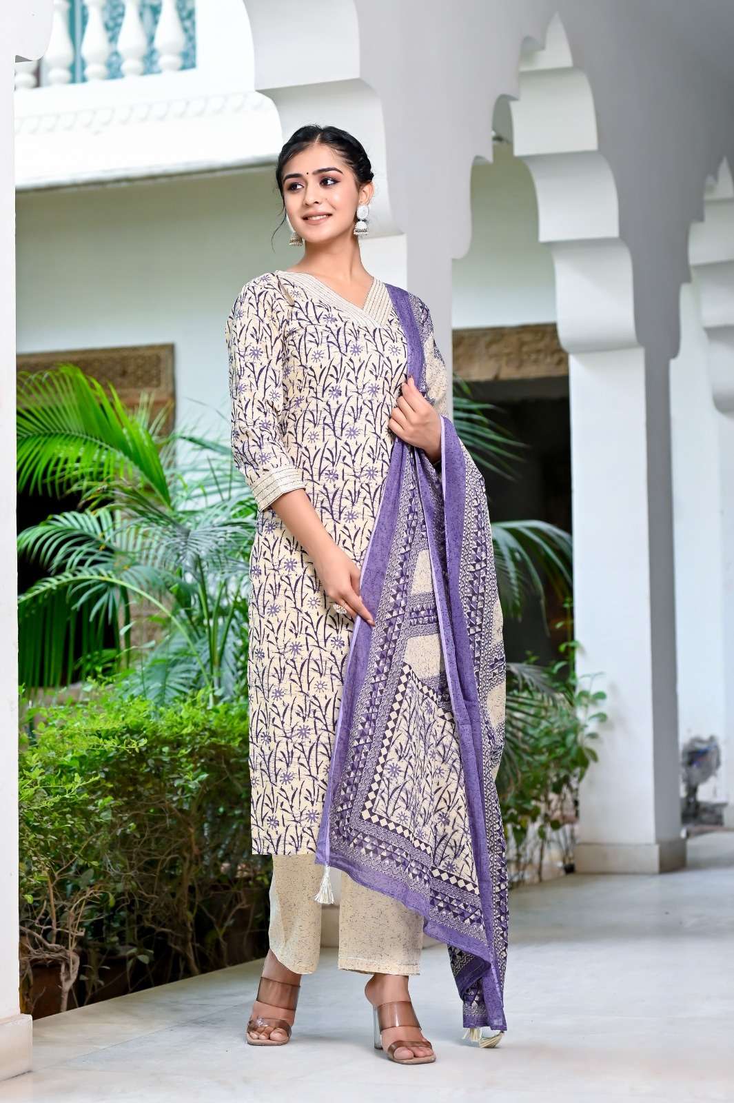 MS-1115 BY AQSAWHOLESALE COTTON PRINT WORK READYMADE DRESS