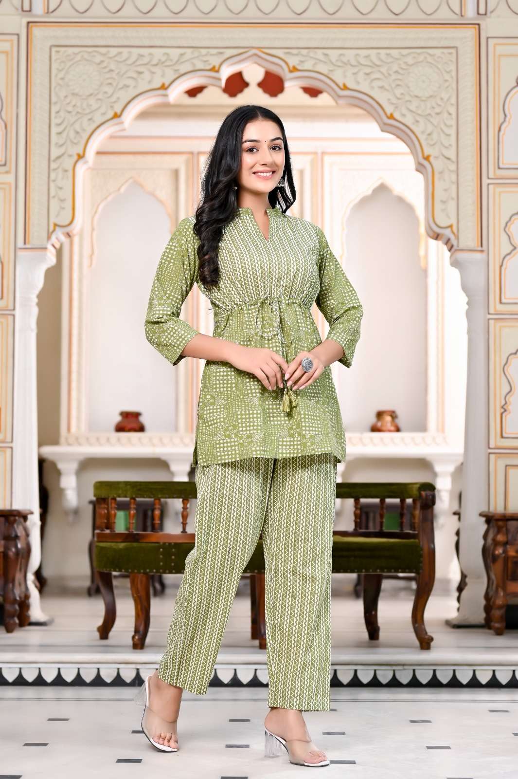 MS-1116 BY AQSAWHOLESALE COTTON PRINT DORI WORK CO-ORD SET