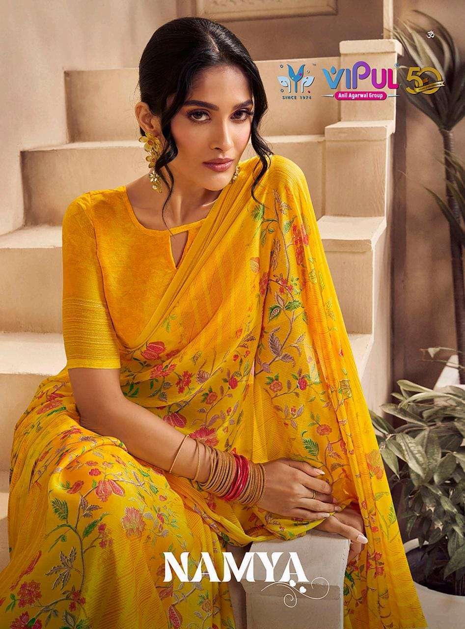 NAMYA BY VIPUL 70407 TO 70418 SERIES CHIFFON PRINT CASUAL WEAR SAREES