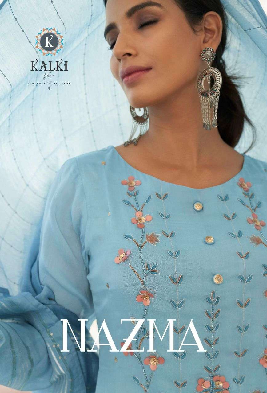 NAZM BY KALKI FASHION 49001 TO 49006 SERIES SILK EMBROIDERY READYMADE DRESSES