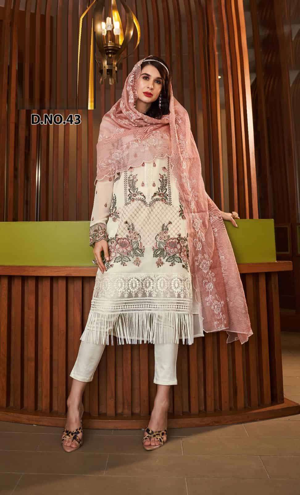 NS-43 COLOURS BY AQSAWHOLESALE GEORGETTE EMBRODIERY READYMADE PAKISTANI DRESSES