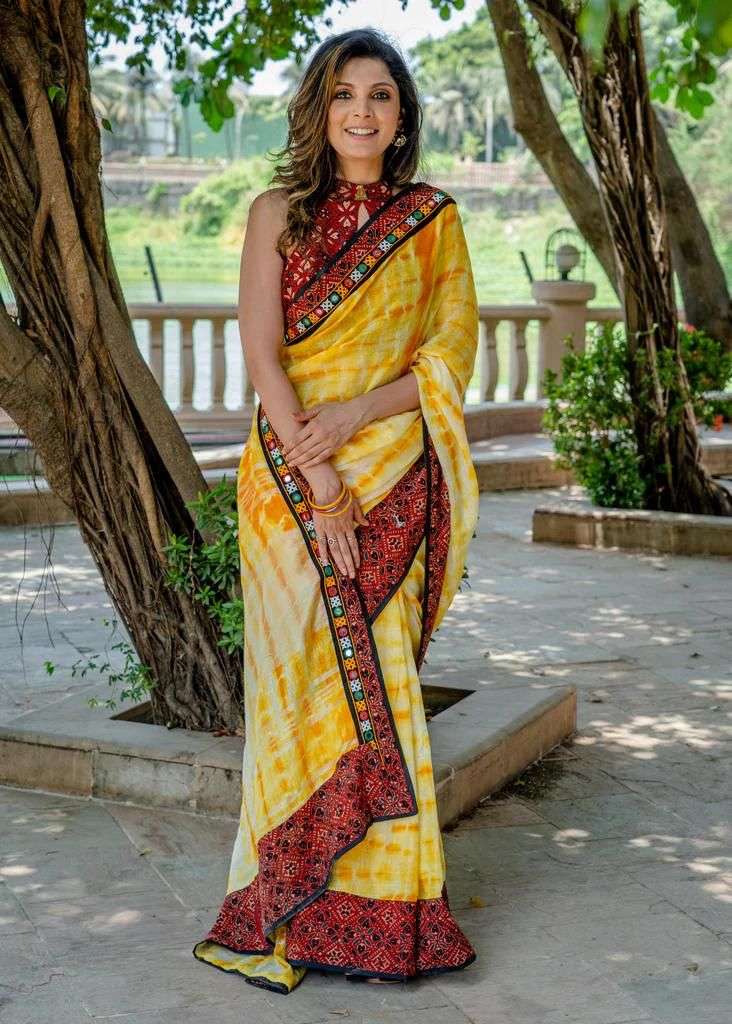 NT-313 BY AQSAWHOLESALE PURE MULMUL COTTON SILK PRINT WORK SAREE