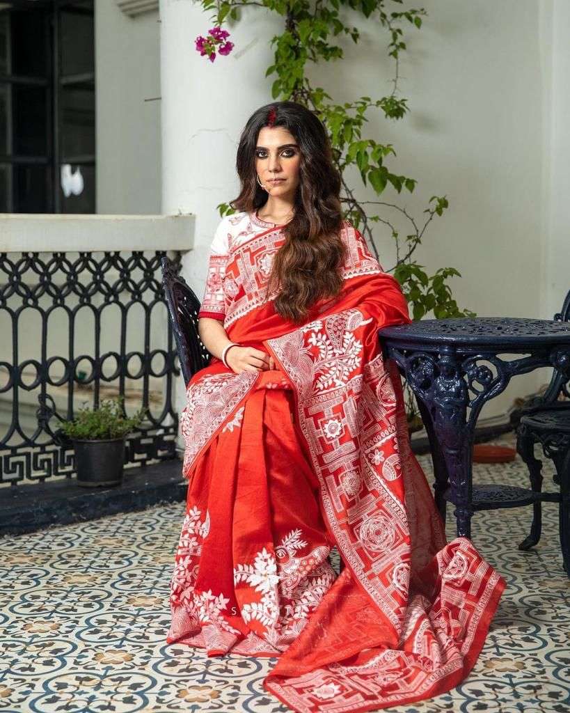 NT-319 BY AQSAWHOLESALE HEAVY MODAL SILK PRINT SAREE