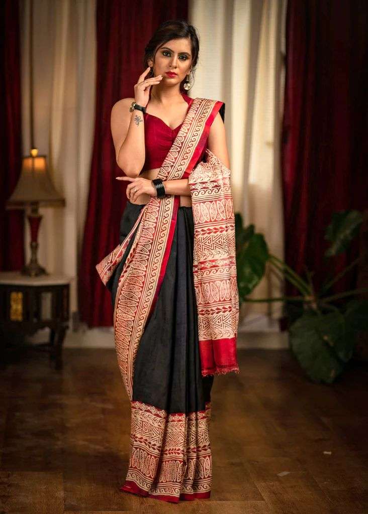 NT-379 BY AQSAWHOLESALE HEAVY MODAL SILK PRINT CASUAL WEAR SAREE