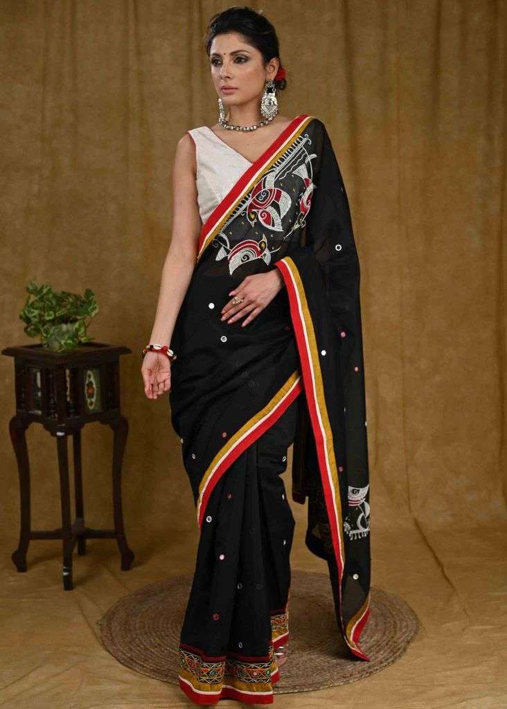 NT-481 BY AQSAWHOLESALE PURE MULMUL COTTON SILK PRINT CASUAL SAREE