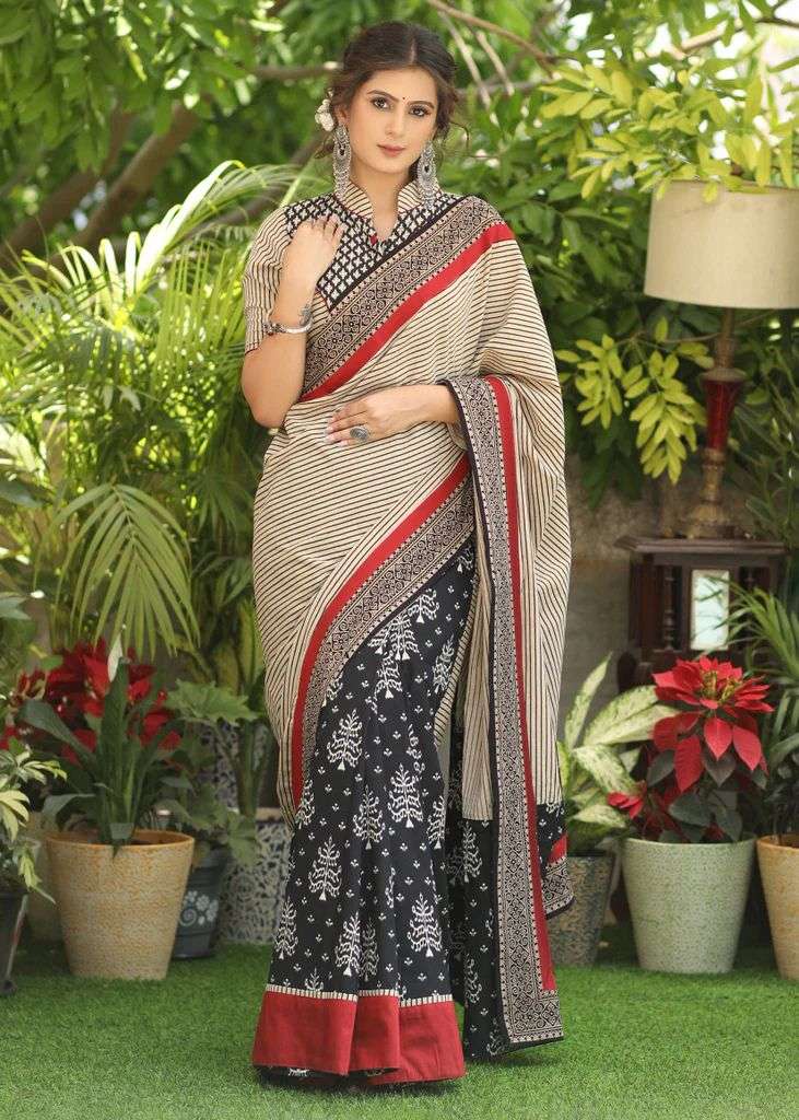 NT-553 BY AQSAWHOLESALE PURE MULMUL COTTON SILK PRINT CASUAL SAREE