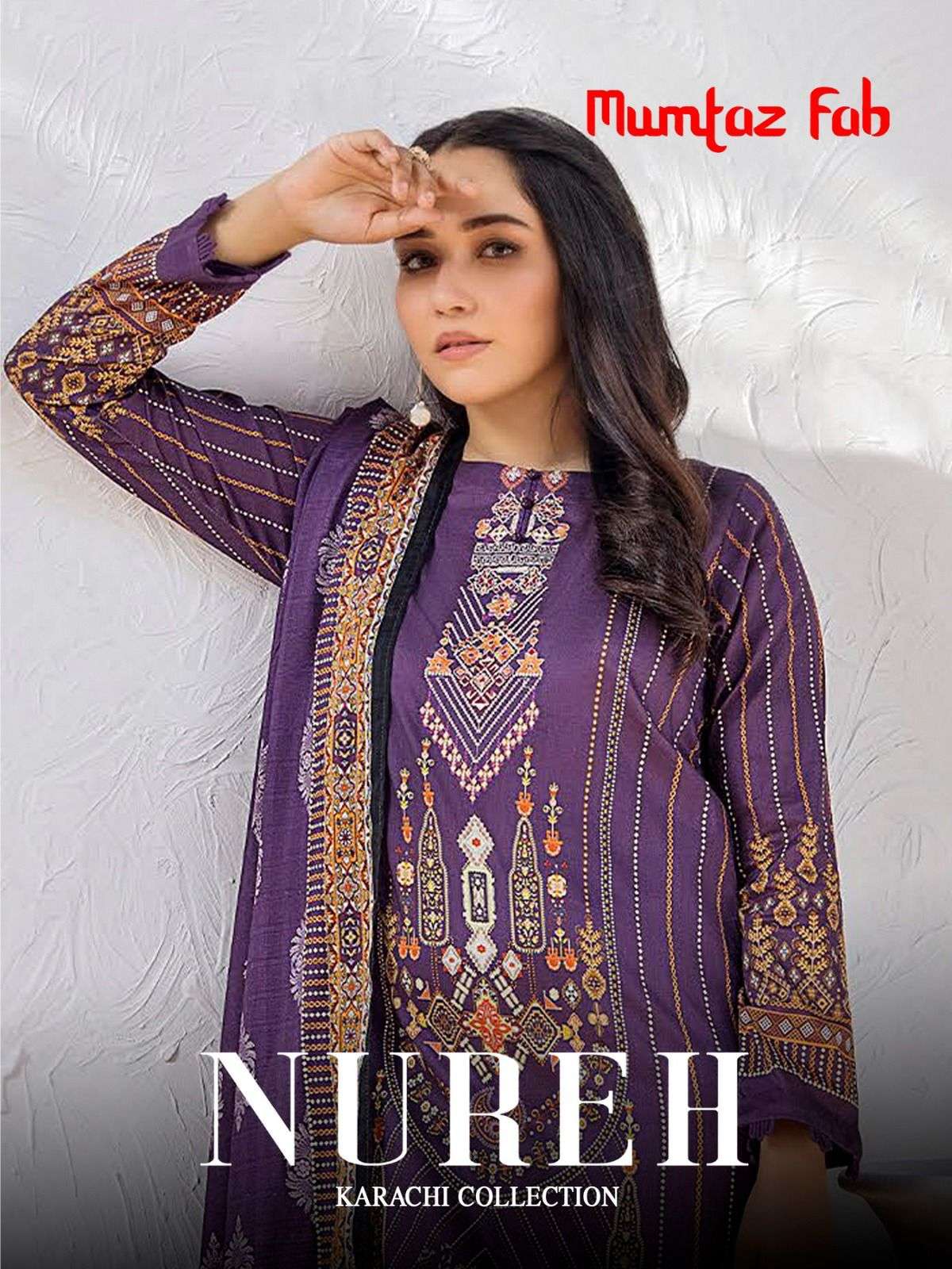 NUREH BY MUMTAZ FAB 1001 TO 1006 SERIES PURE CAMBRIC COTTON PRINT DRESSES