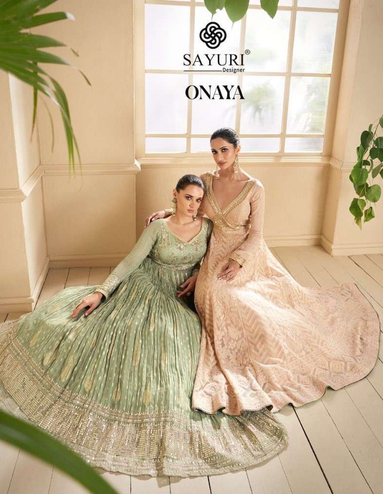 ONAYA BY SAYURI 5296 TO 5298 SERIES PURE VISCOSE SILK WORK GOWN & DUPATTAS