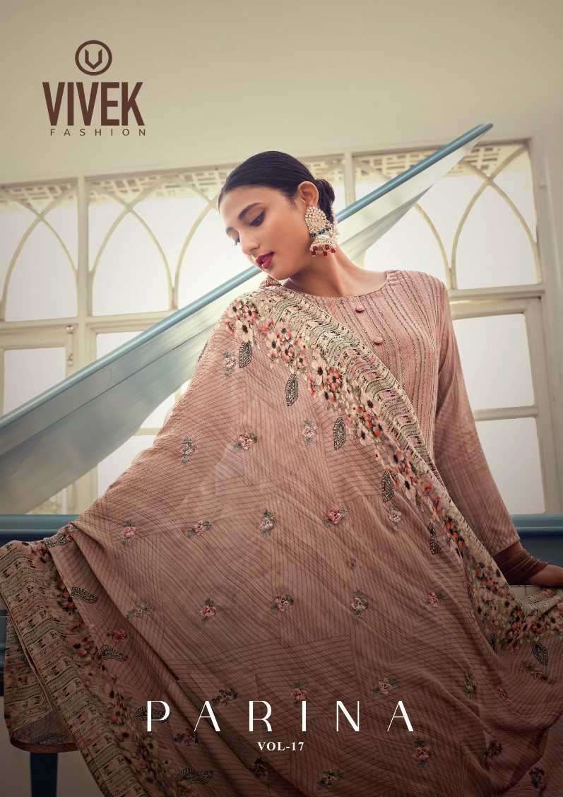 PARINA VOL-17 BY VIVEK FASHION 12301 TO 12304 SERIES MUSLIN PRINT EMBROIDERY DRESSES