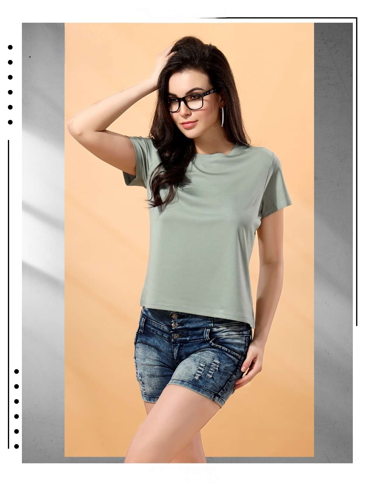 PHOTO SHOOT BY AQSAWHOLESALE 9938-A TO 9938-E SERIES TENCIL PRINT T-SHIRTS