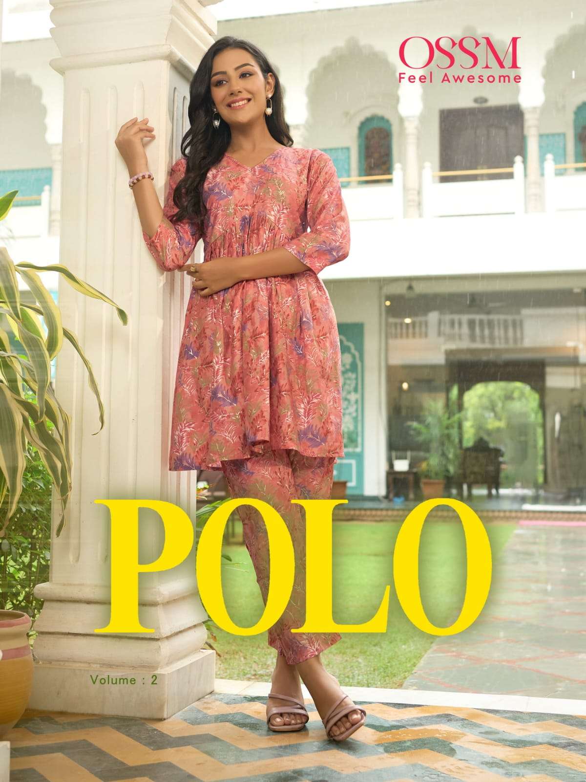 POLO VOL-2 BY OSSM 201 TO 206 SERIES MODAL CHANDERI PRINT WORK CO-ORD SETS