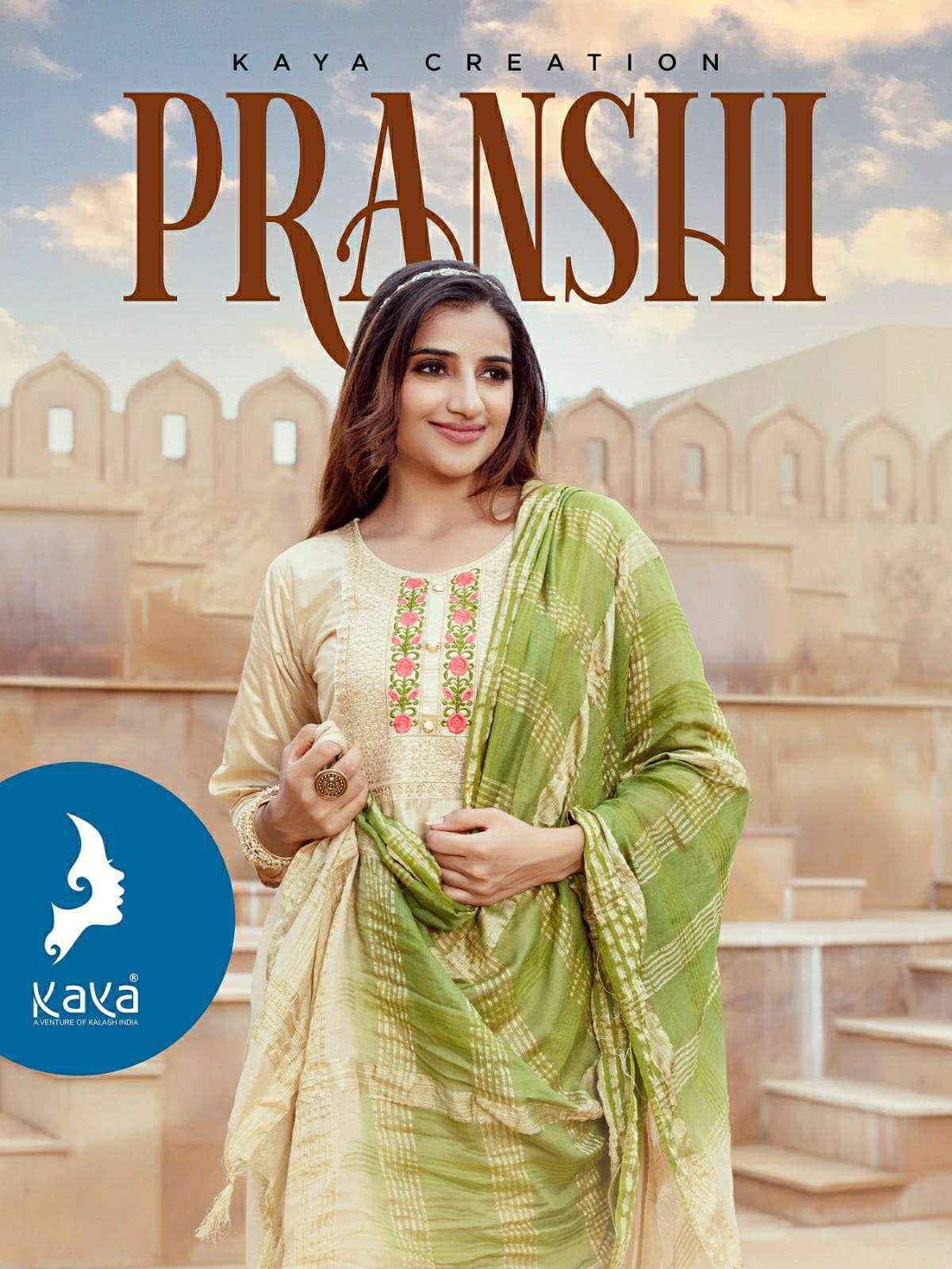 PRANSHI BY KAYA 01 TO 08 SERIES CHANDERI SILK WORK READYMADE DRESSES