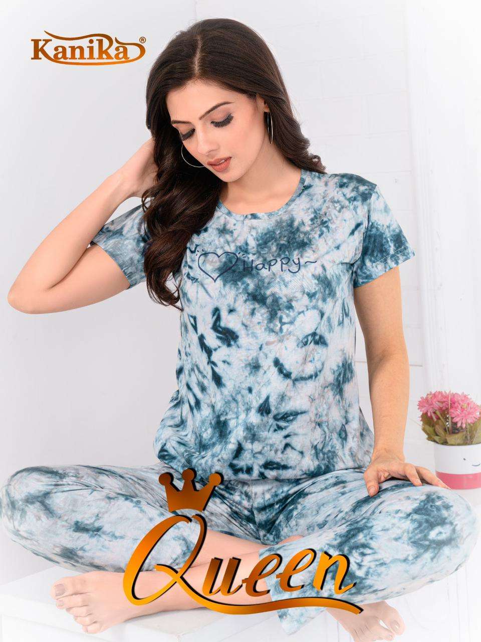 QUEEN BY KANIKA 301 TO 308 SERIES COTTON HOSEIRY PRINT NIGHT SUITS