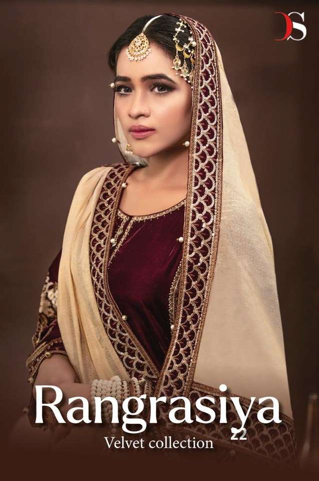 RANGRASIYA VELVET COLLECTION BY DEEPSY SUITS 1851 TO 1856 SERIES VELVET WORK PAKISTANI DRESSES