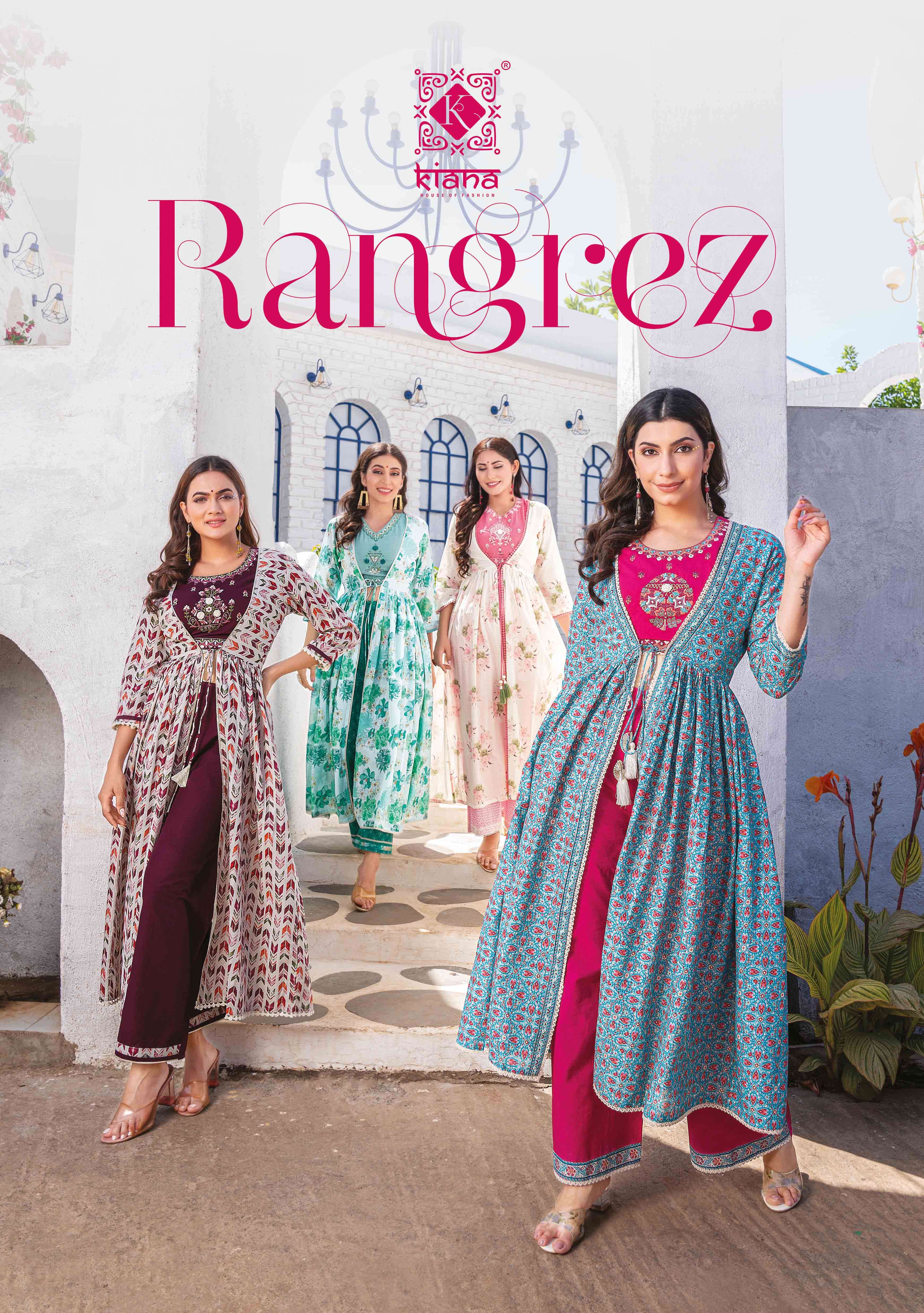 RANGREZ BY KIANA 101 TO 106 SERIES COTTON PRINT EMBRODIERY COTTON PANT & JACKET