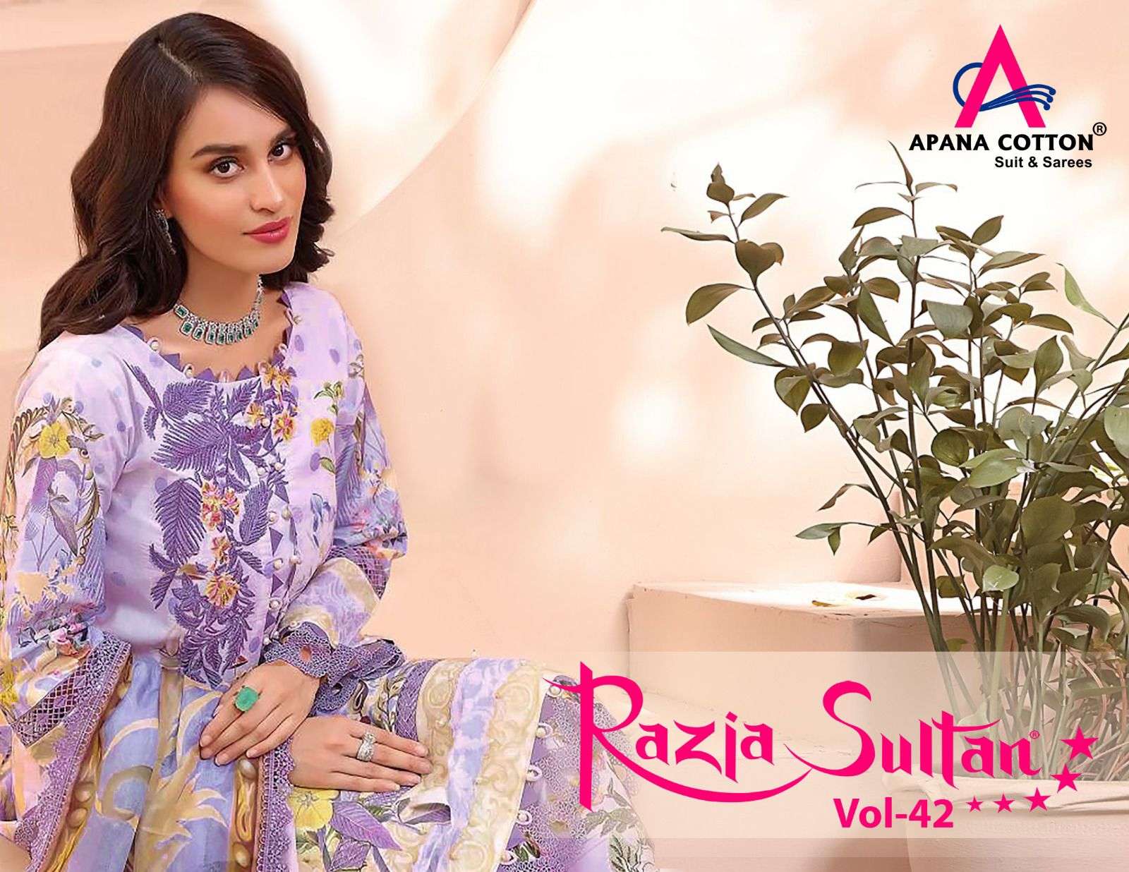 RAZIA SULTAN VOL-42 BY APANA COTTON 42001 TO 42010 SERIES PURE COTTON PRINT DRESSES