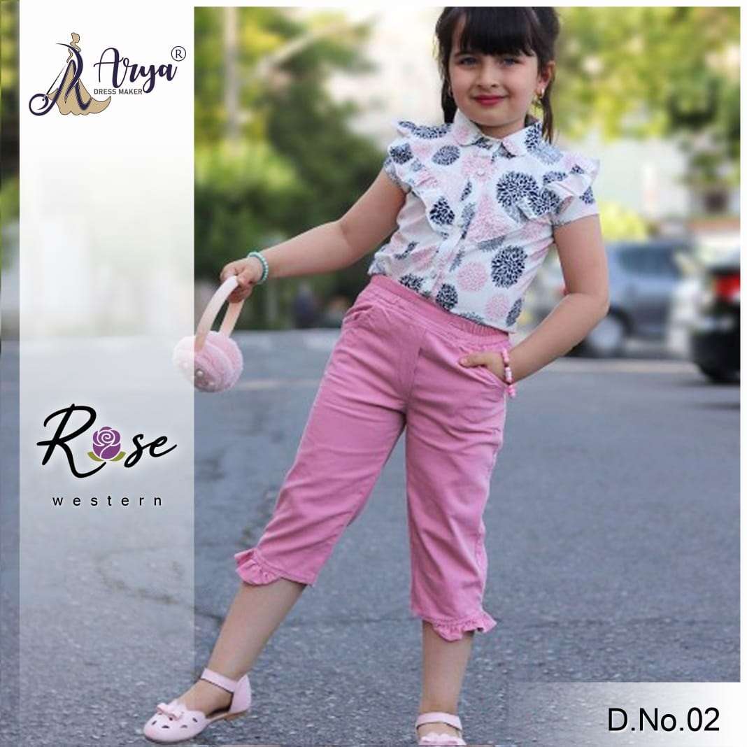 ROSE WESTERN BY ARYA DRESS MAKER 01 TO 06 SERIES POLI RAYON WORK KIDS TUNICS