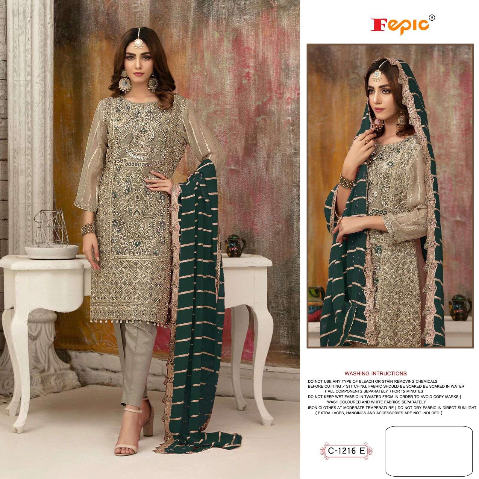 ROSEMEEN 1216-E TO 1216-H SERIES BY FEPIC FAUX GEORGETTE WORK PAKISTANI DRESSES