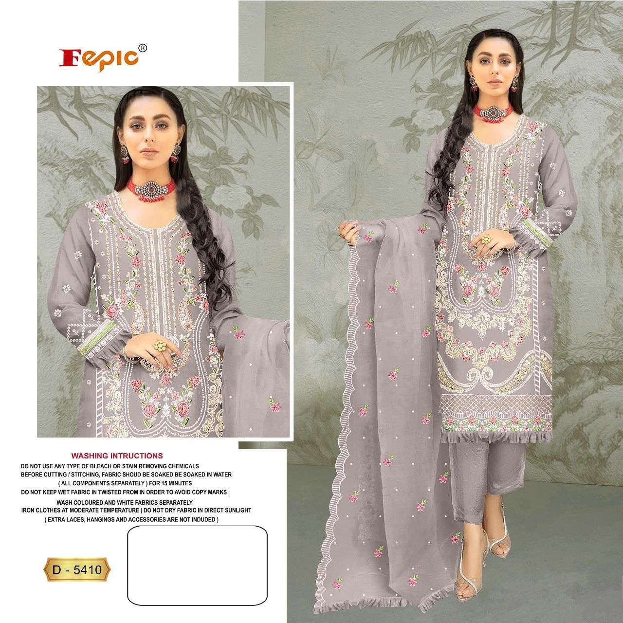 ROSEMEEN 5410-A TO 5410-D SERIES BY FEPIC ORGANZA EMBROIDERY PAKISTANI DRESSES