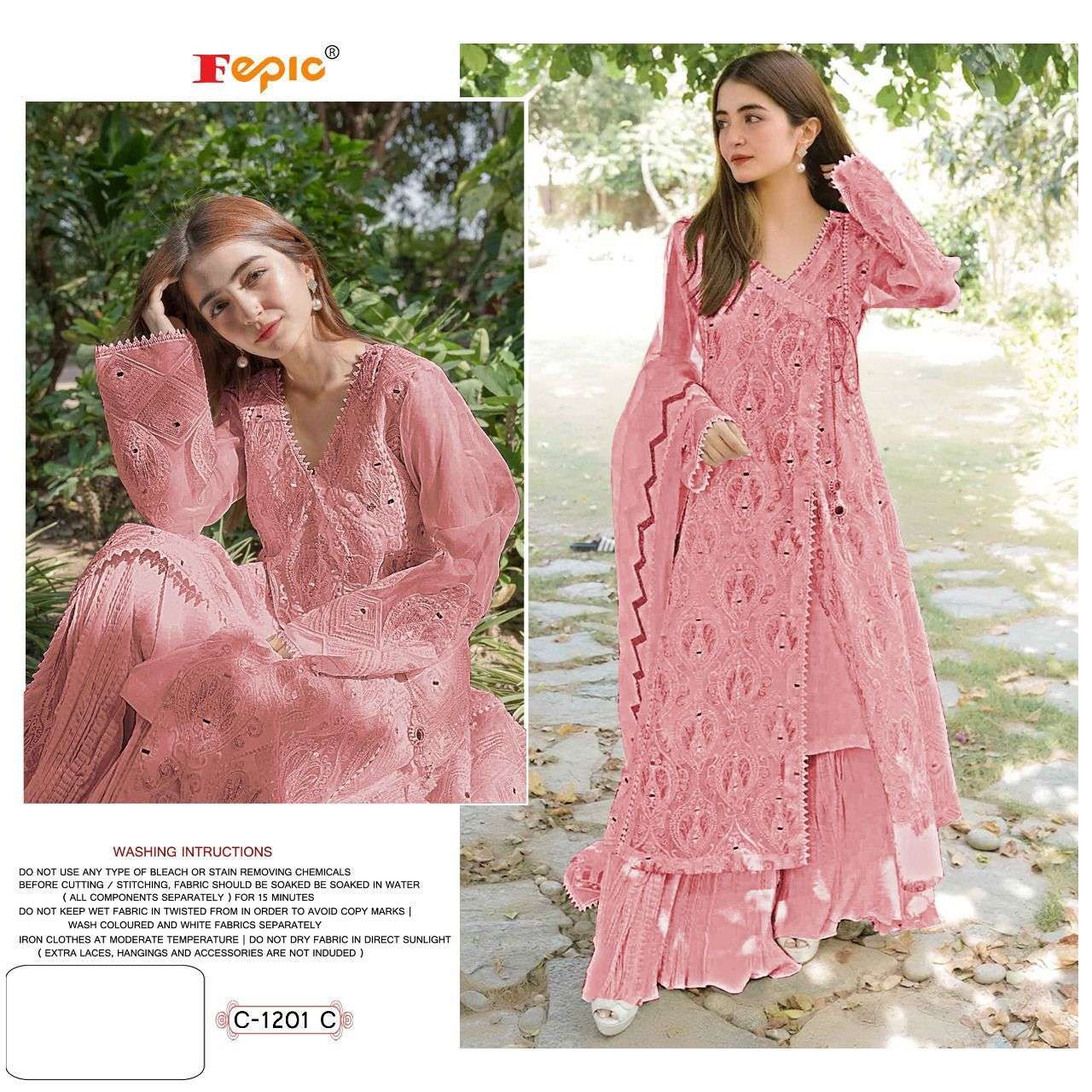 ROSEMEEN C-1201 BY FEPIC FAUX GEORGETTE EMBRODIERY PAKISTANI DRESS