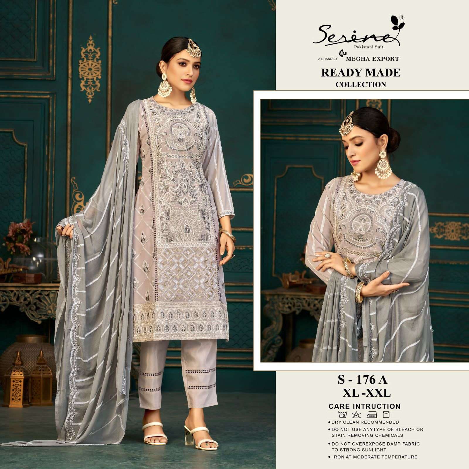 S-176 COLOURS BY SERINE 176-A TO 176-D SERIES FAUX GEORGETTE WORK PAKISTANI DRESSES