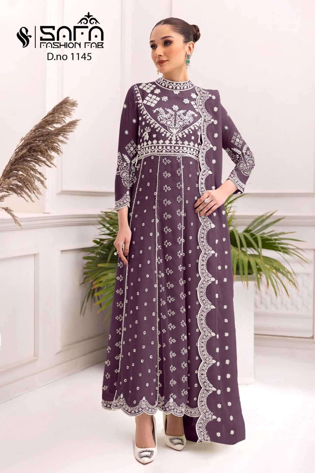 SAFA 1145 COLOURS BY SAFA FASHION FAB GEORGETTE HEAVY EMBROIDERY READYMADE DRESSES