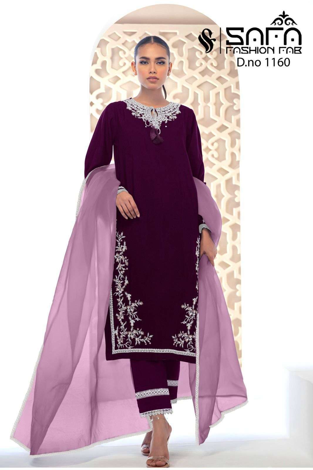 SAFA 1160 COLOURS BY SAFA FASHION FAB VELVET EMBROIDERY READYMADE DRESSES