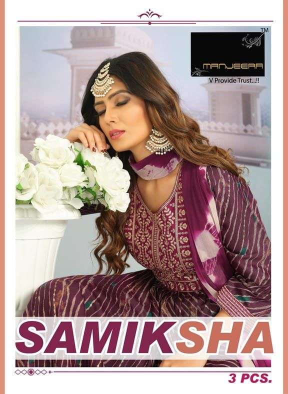 SAMIKSHA BY MANJEERA 01 TO 08 SERIES CAPSULE PRINT WORK READYMADE DRESSES