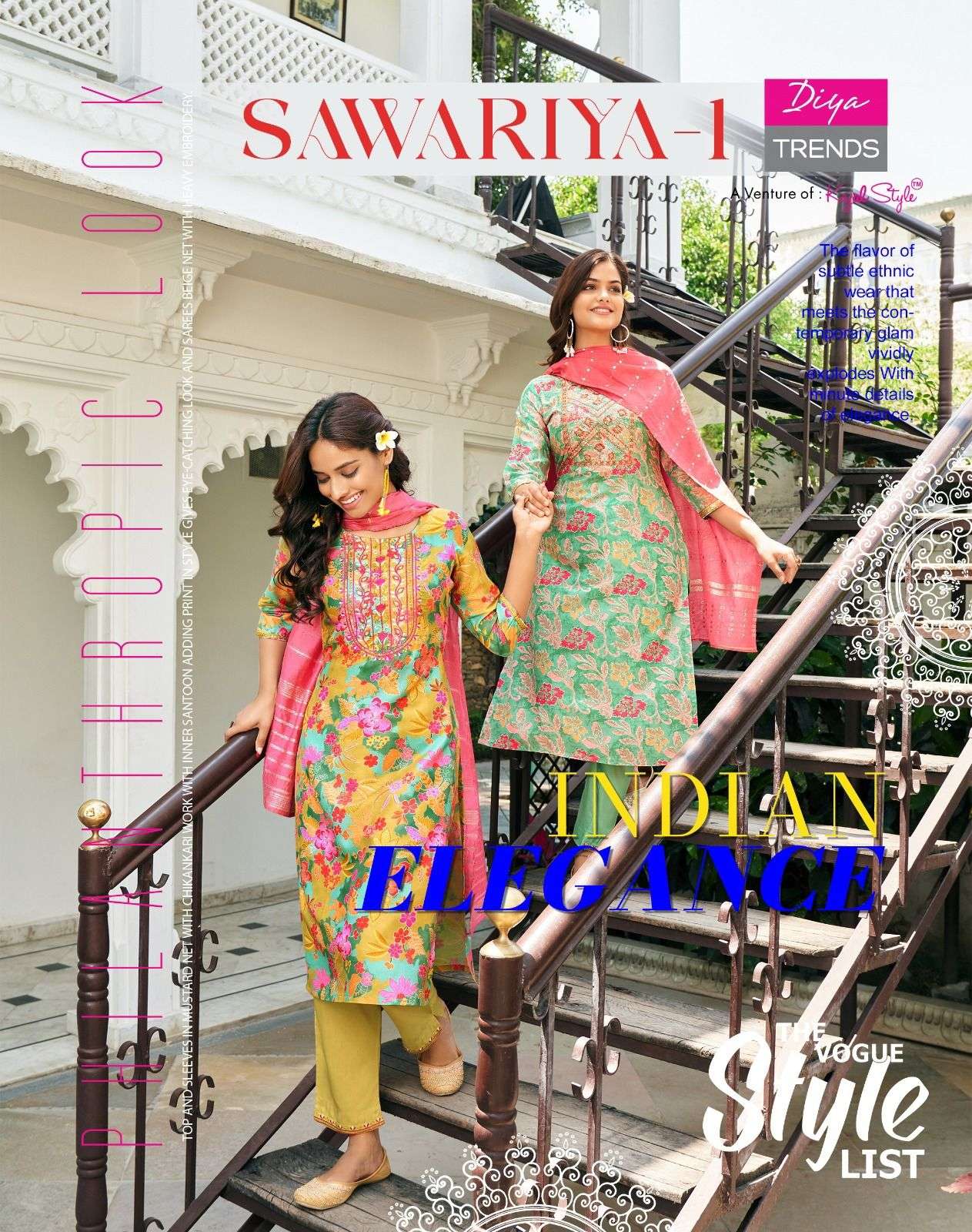 SAWARIYA VOL-1 BY DIYA TRENDS 1001 TO 1008 SERIES MUSLIN PRINT WORK READYMADE DRESSES