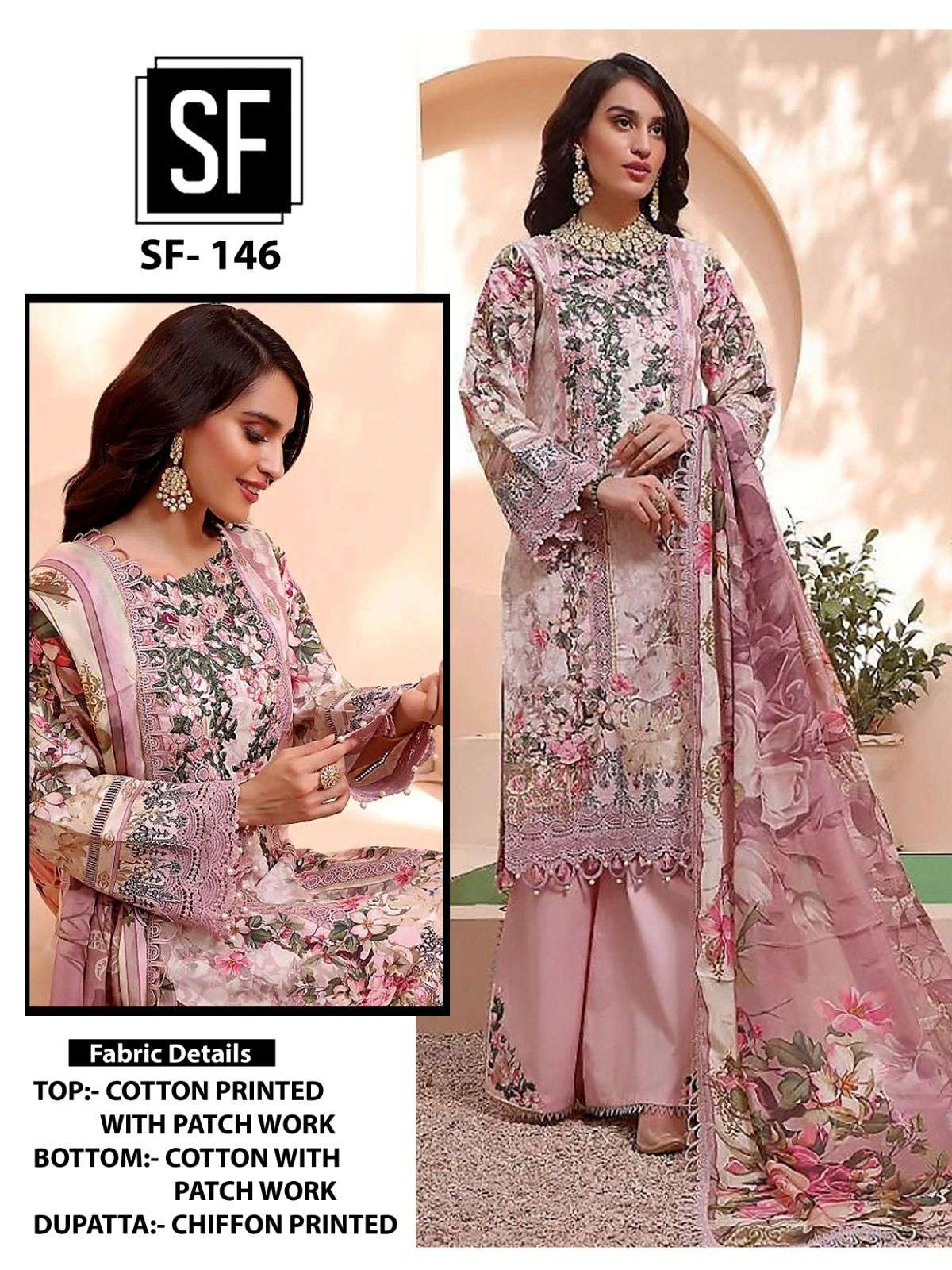 SF-146 HIT DESIGN BY SF FASHION COTTON PRINT WORK PAKISTANI DRESS