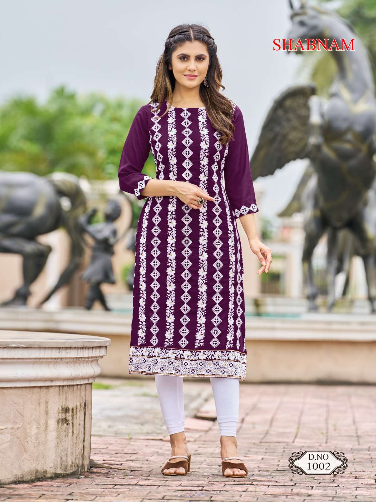 SHABNAM BY AQSAWHOLESALE FAUX BLOOMING WORK KURTIS