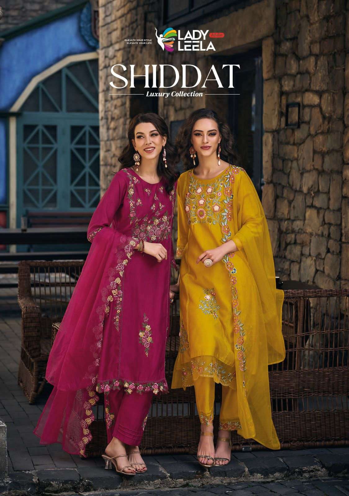 SHIDDAT BY LADY LEELA 1031 TO 1036 SERIES VISCOSE EMBROIDERY READYMADE DRESSES