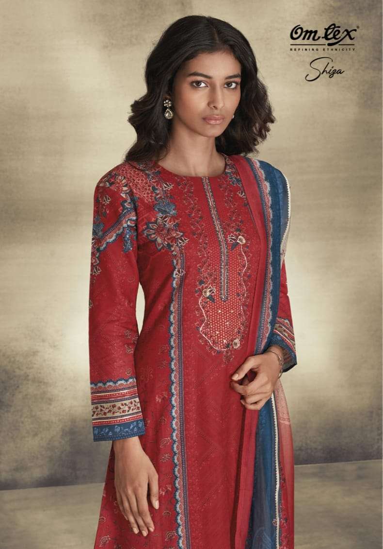 SHIZA BY OMTEX 2041-A T- 2041-D SERIES COTTON SATIN PRINT WORK DRESSES