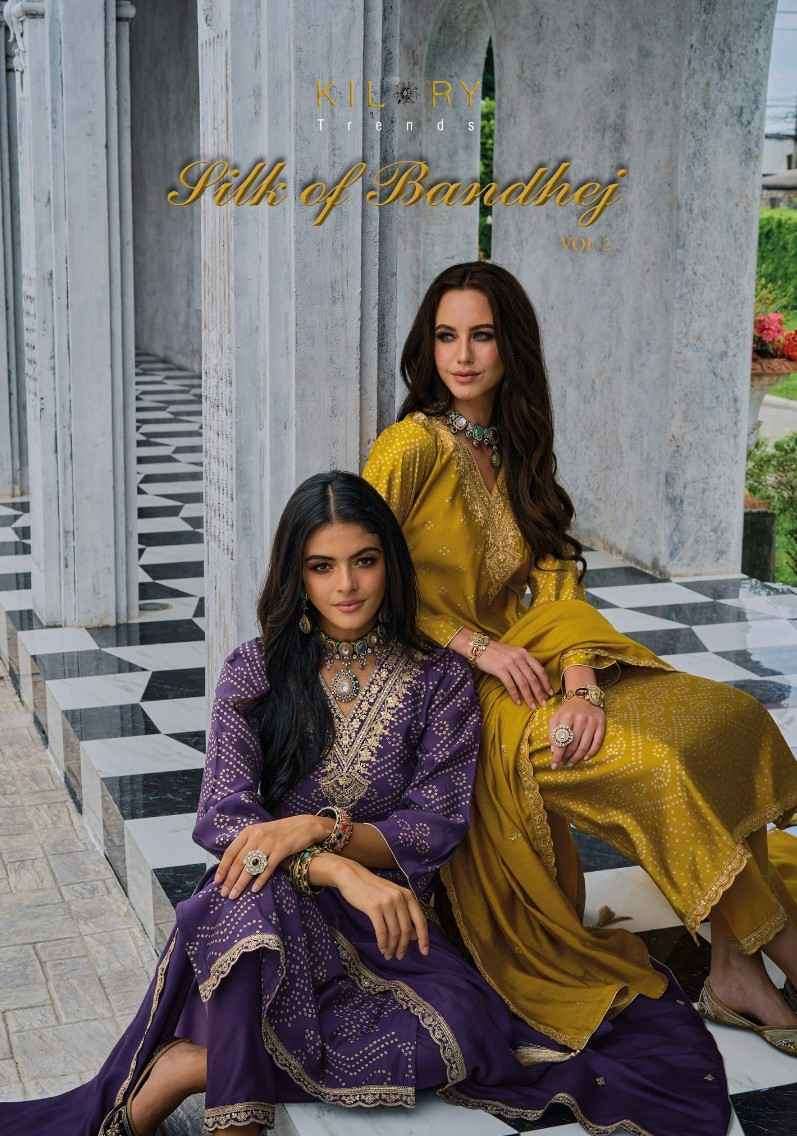 SILK OF BANDHEJ VOL-2 BY KILORY TRENDZ 721 TO 728 SERIES VISCOSE MUSLIN WORK DRESSES