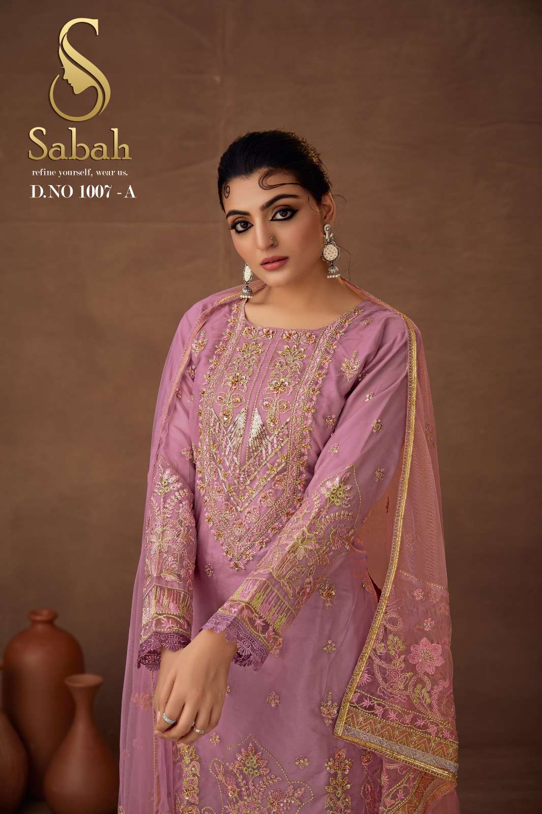 SIYA 1007 COLOURS BY SABAH 1007-A TO 1007-D SERIES ORGANZA EMBRODIERY WORK DRESSES