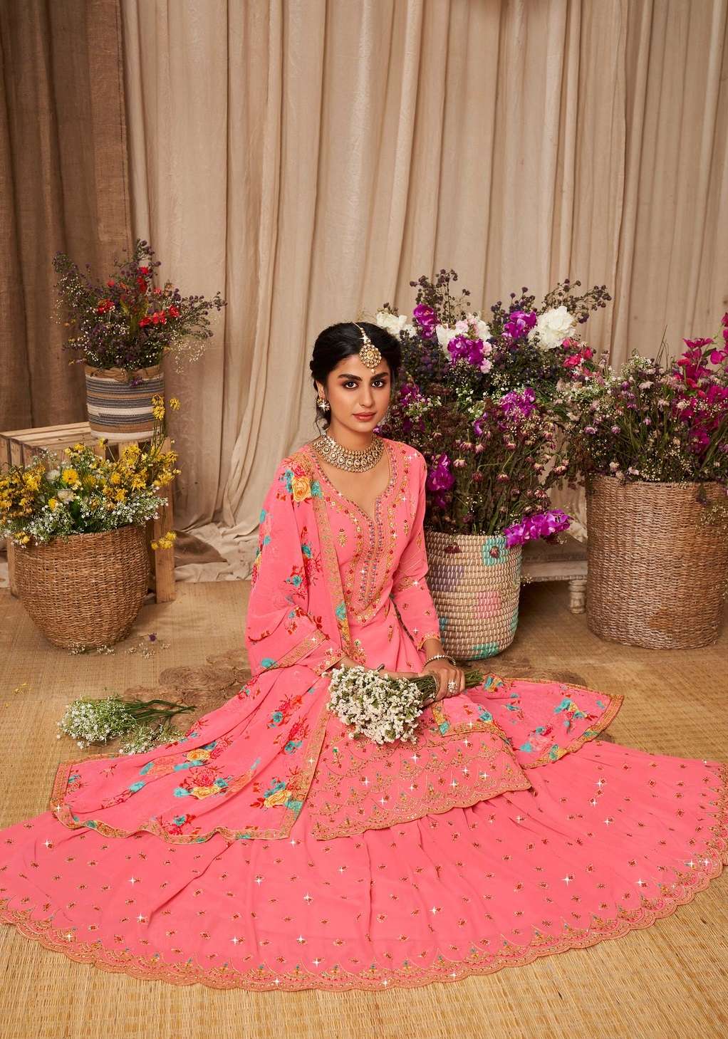 SOFIYA BY RADHA TRENDZ 931 TO 936 SERIES FAUX GEORGETTE EMBRODIERY GHARARA SUITS