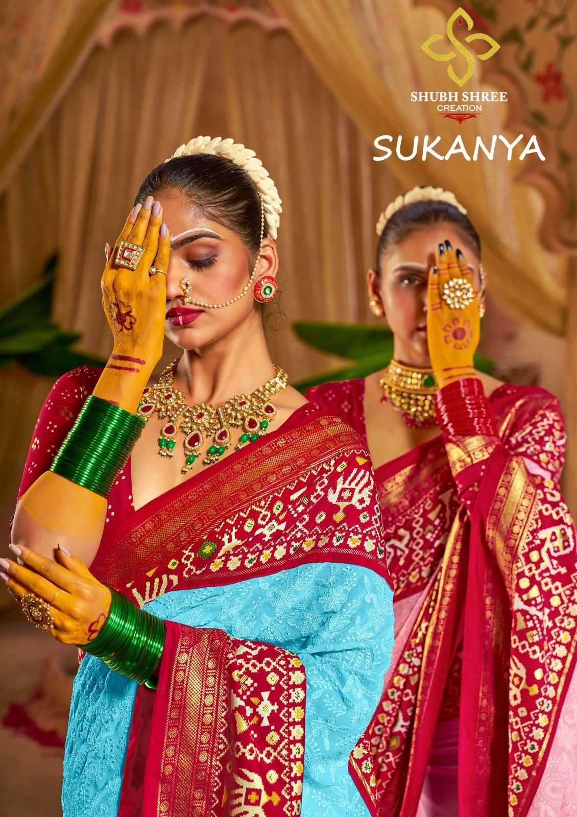 SUKANYA BY SHUBH SHREE CREATION 1001 TO 1007 SERIES VELVET SILK HEAVY SAREES