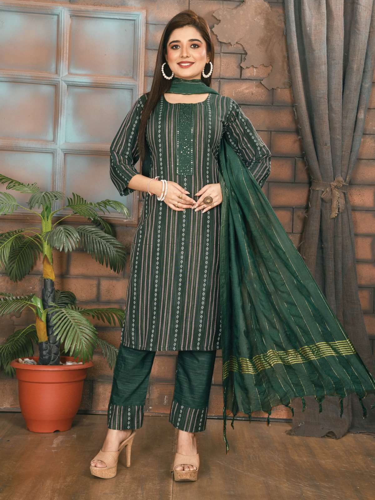 SWADESI BY AQSAWHOLESALE COTTON PRINT EMBROIDERY READYMADE DRESSES