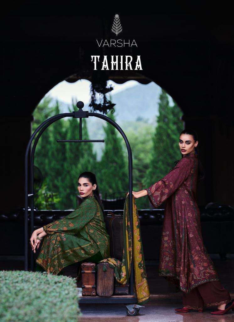 TAHIRA BY VARSHA 01 TO 06 SERIES MUSLIN PRINT SILK WORK DRESSES