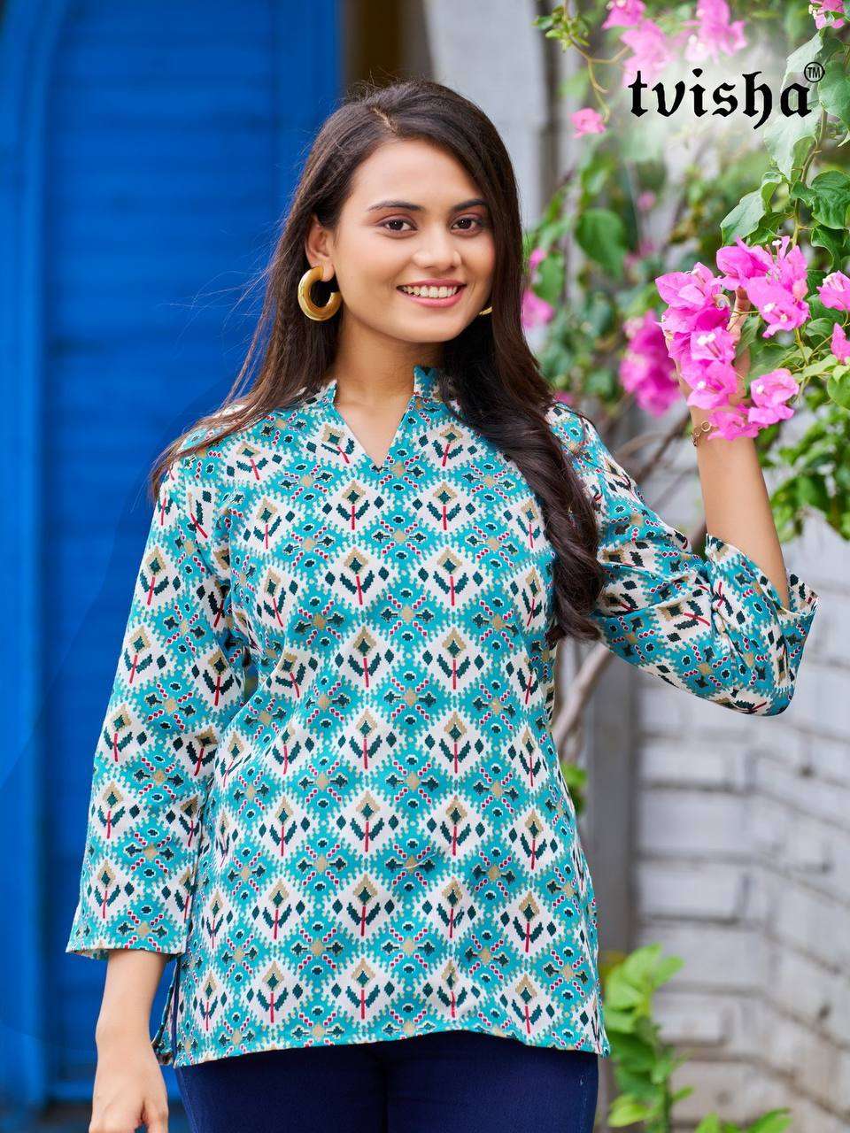 TVISHA BY AQSAWHOLESALE 1001 TO 1004 SERIES COTTON PRINT TOPS